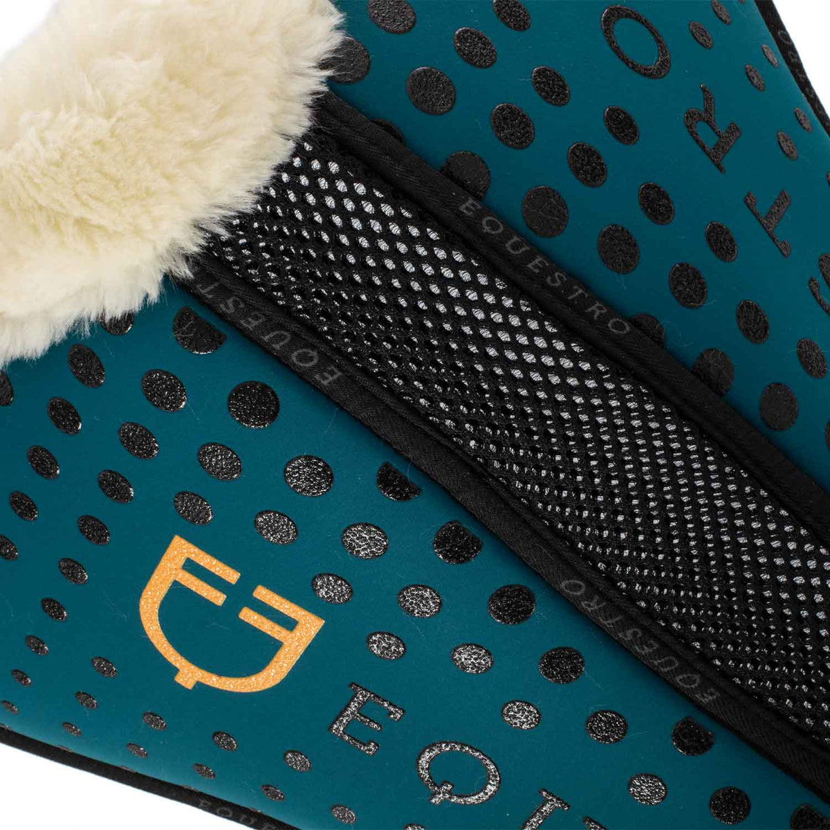Equestro Ecowool memory foam pad with silicone grip and logo