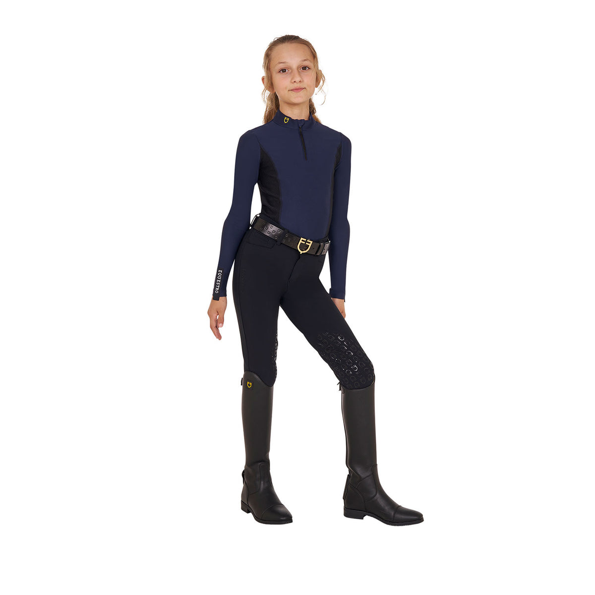 Equestro Girls' long-sleeved training base layer