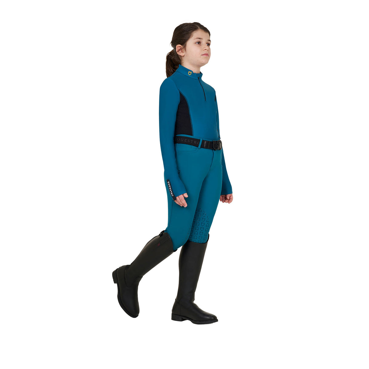 Equestro Girls' long-sleeved training base layer
