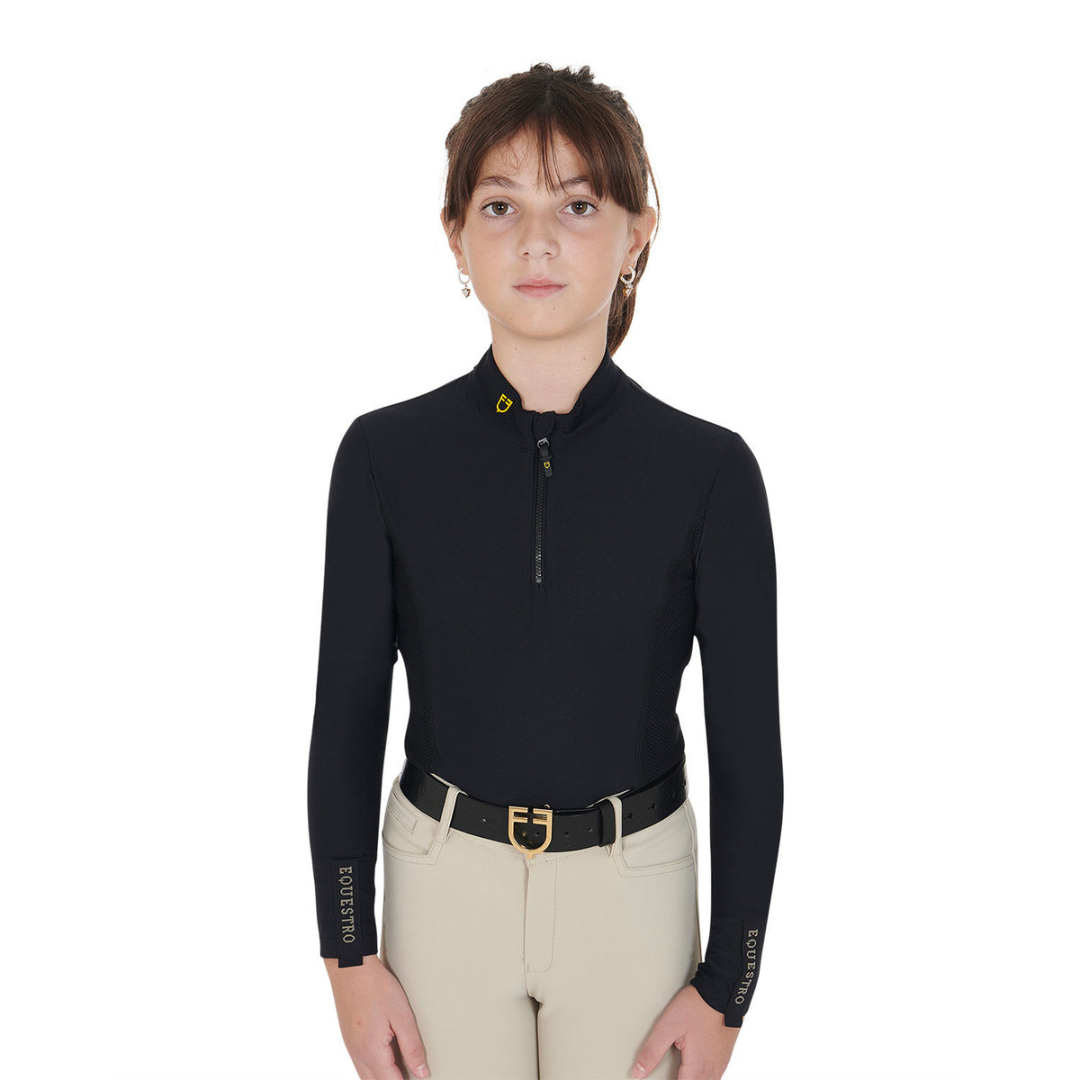 Equestro Girls' long-sleeved training base layer