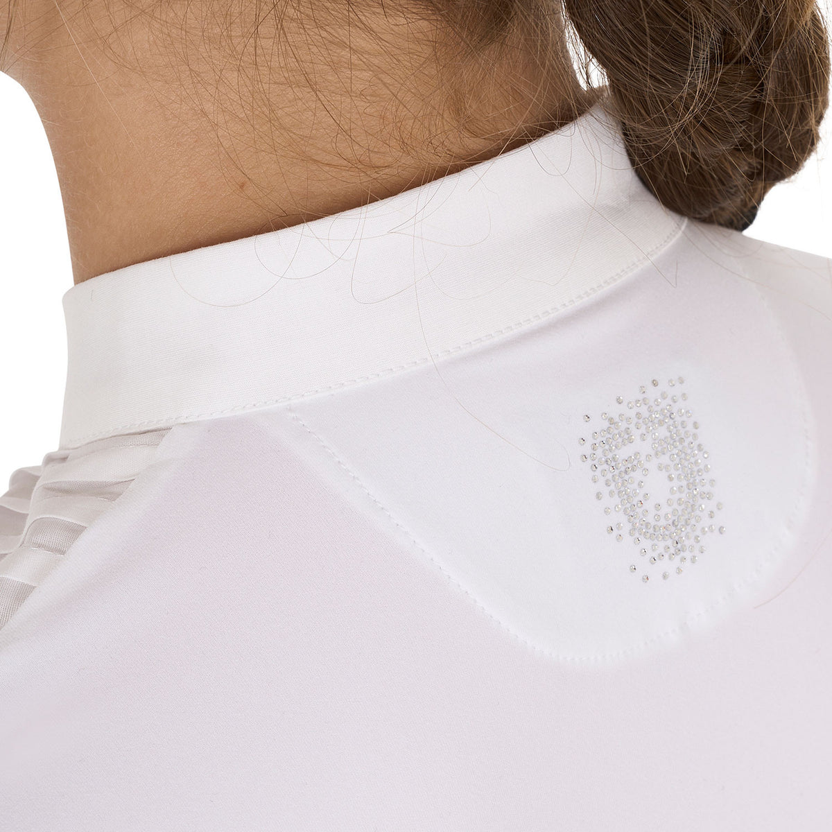 Equestro Girls' slim fit competiton polo shirt rhinestones