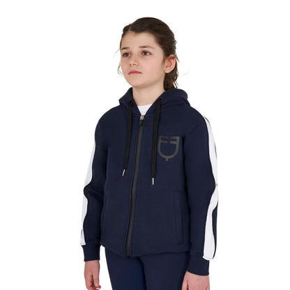 Equestro Girls' cotton hoodie with front zip