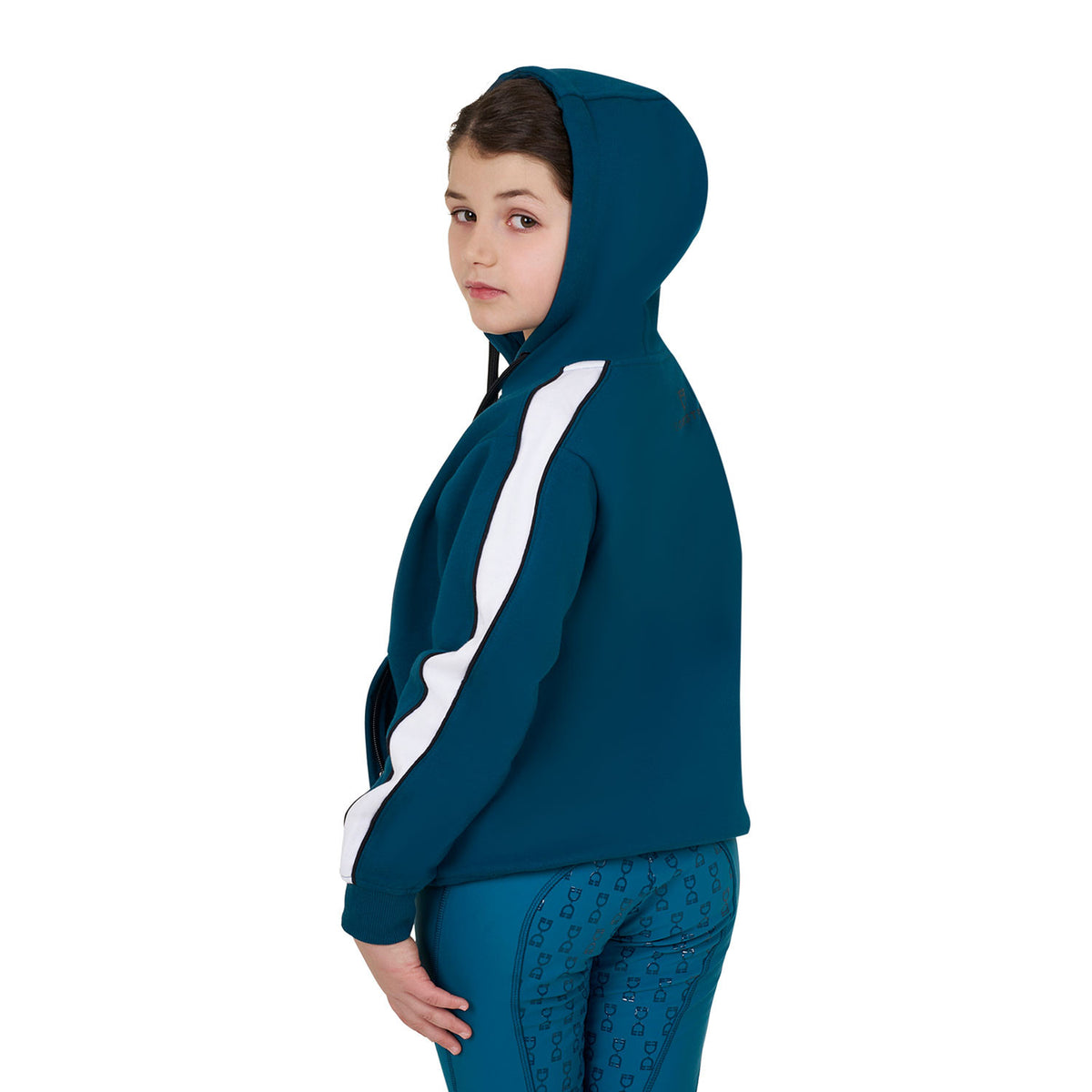 Equestro Girls' cotton hoodie with front zip