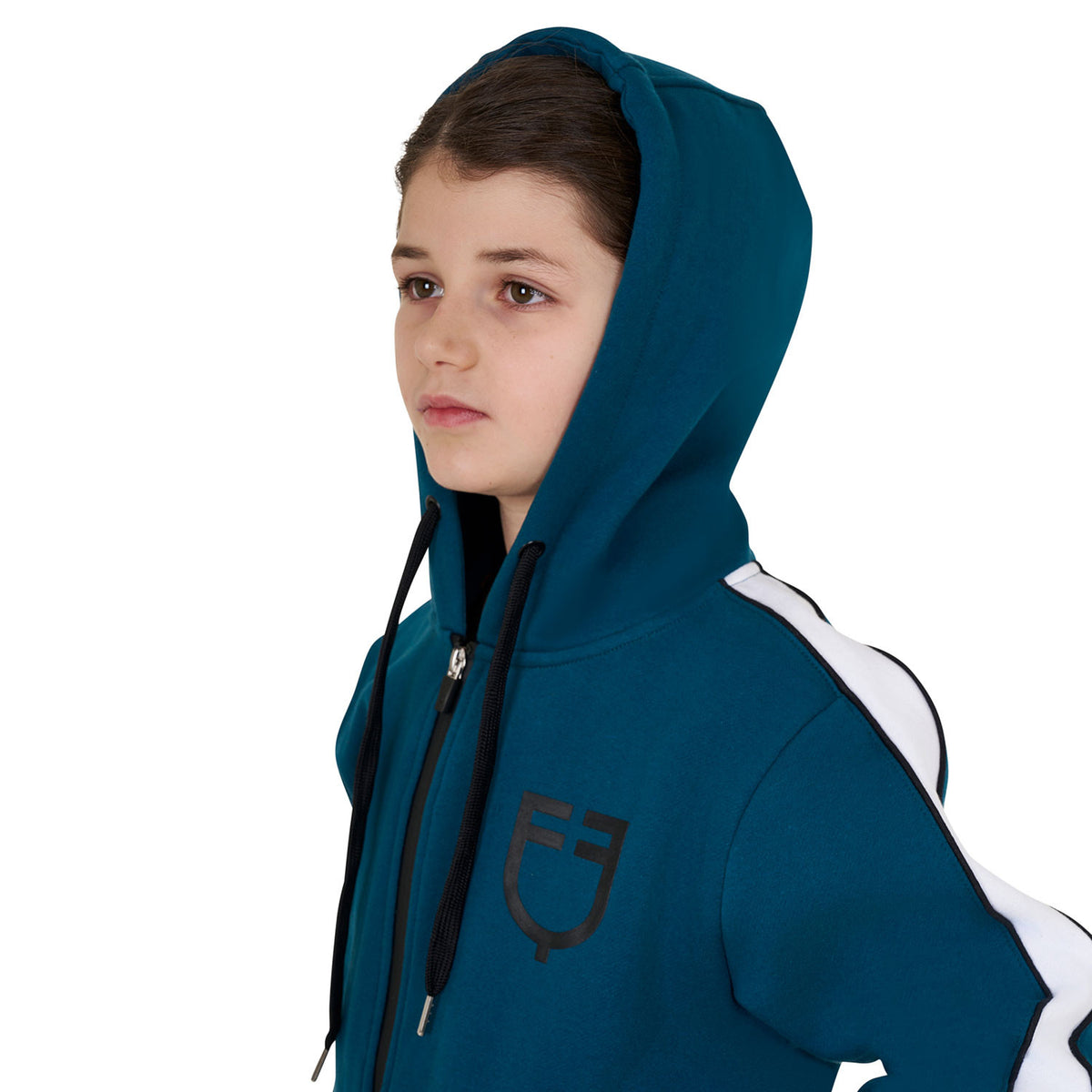 Equestro Girls' cotton hoodie with front zip
