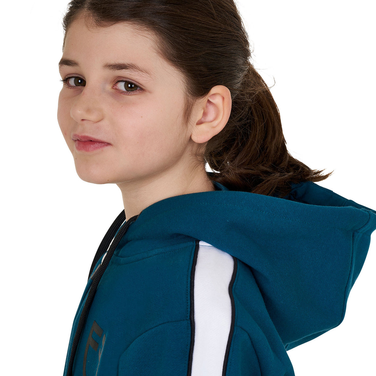 Equestro Girls' cotton hoodie with front zip