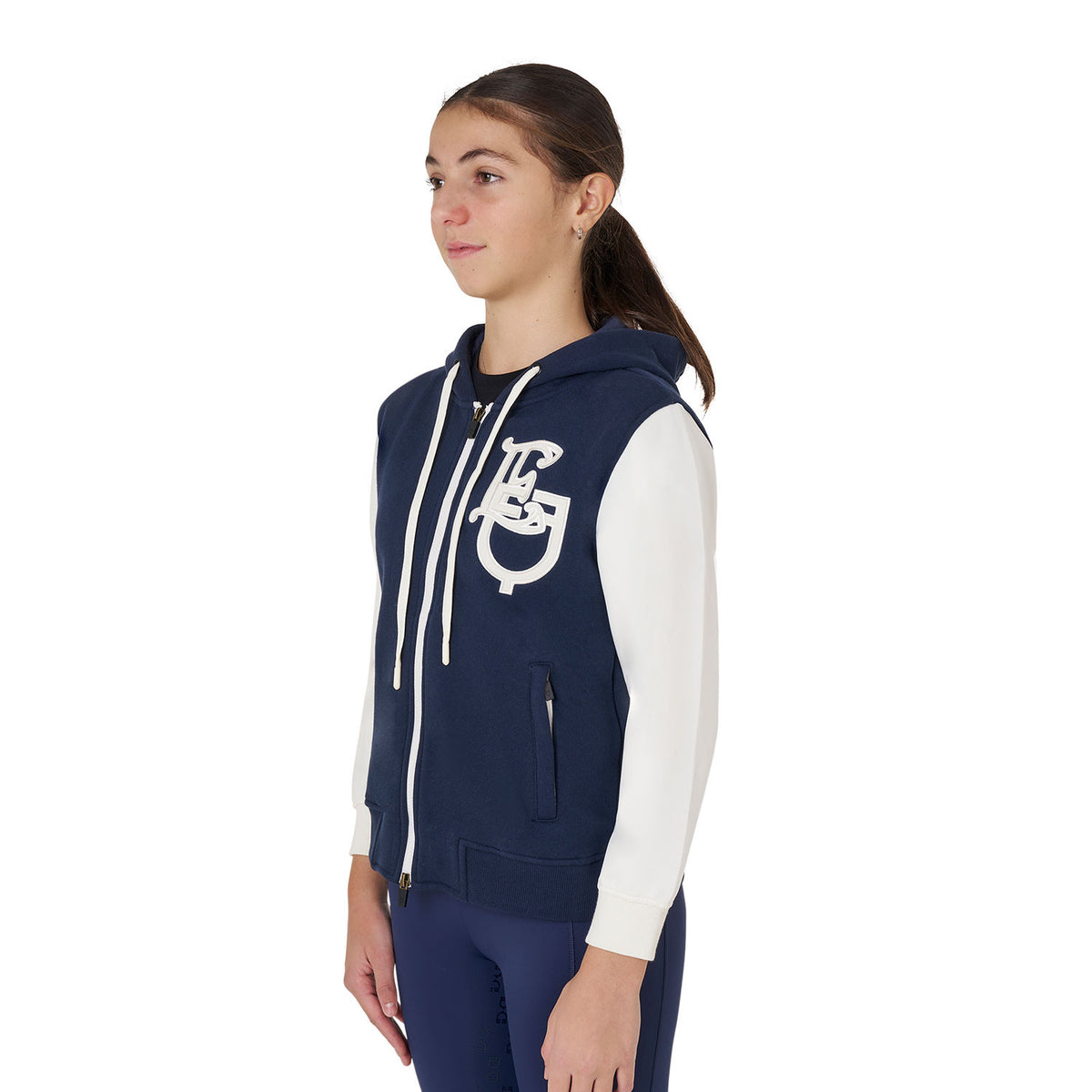 Equestro Girls' EQ two-tone hoodie with front zip