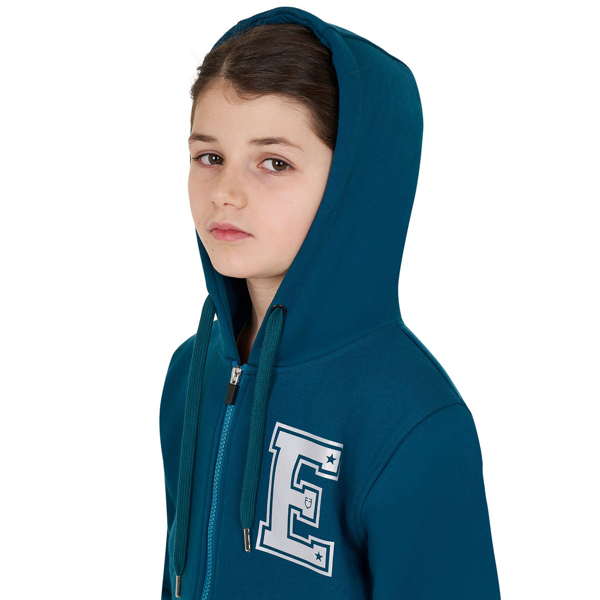Equestro Girls' institutional hoodie with front zip