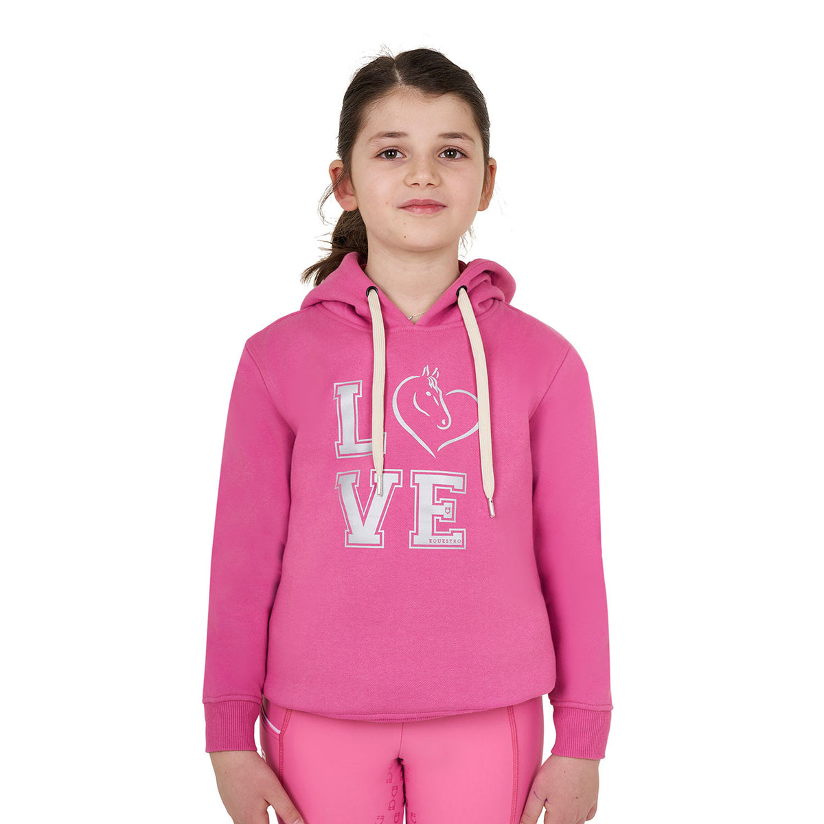 Equestro Girls' Winter Love hooded sweatshirt