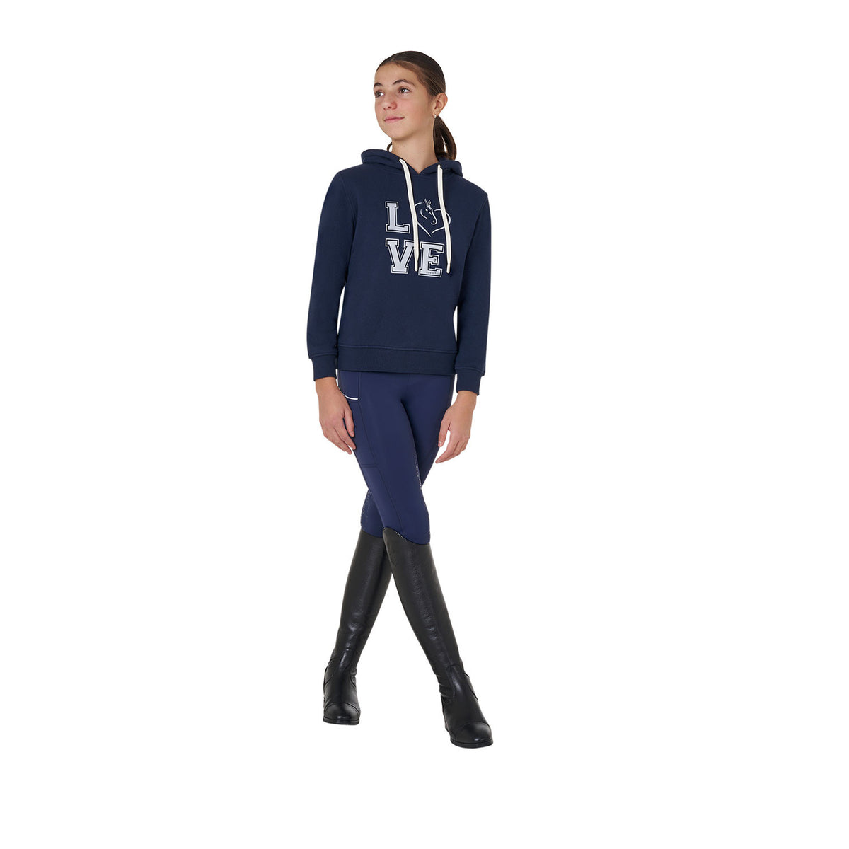 Equestro Girls' Winter Love hooded sweatshirt