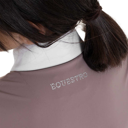 Equestro Girls' long-sleeved competition polo shirt with rhinestones