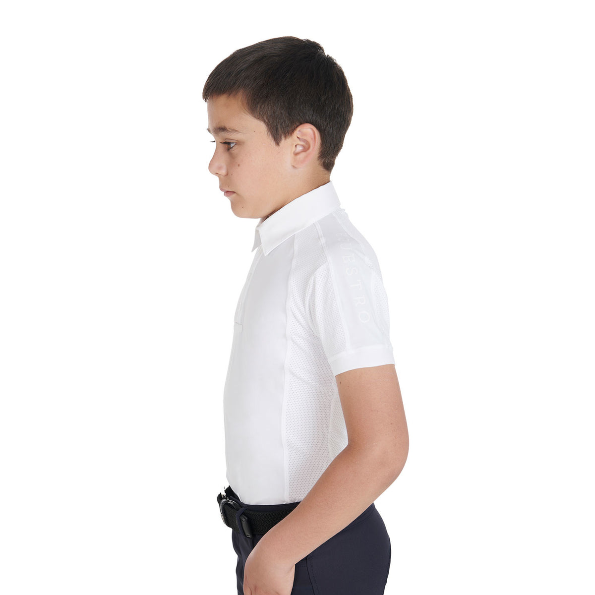 Equestro Boys' slim fit competition polo shirt four-buttons