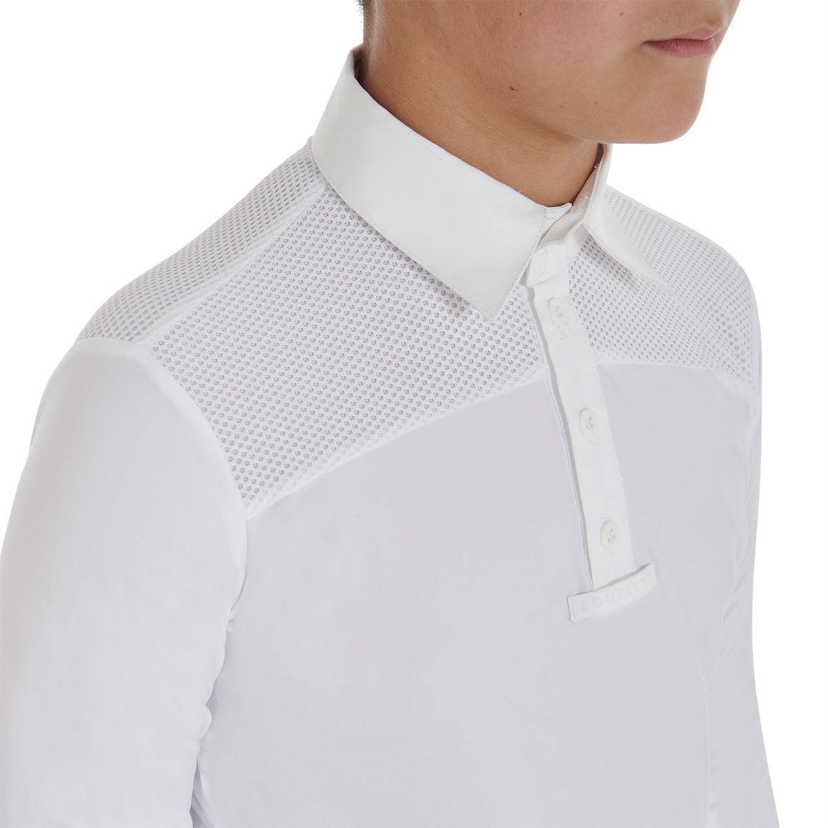 Equestro Boys' long-sleeved polo shirt with buttons