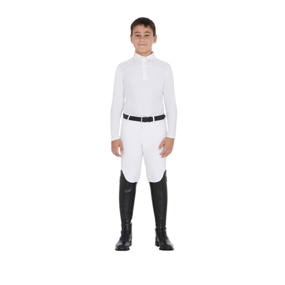 Equestro Boys' long-sleeved polo shirt with buttons