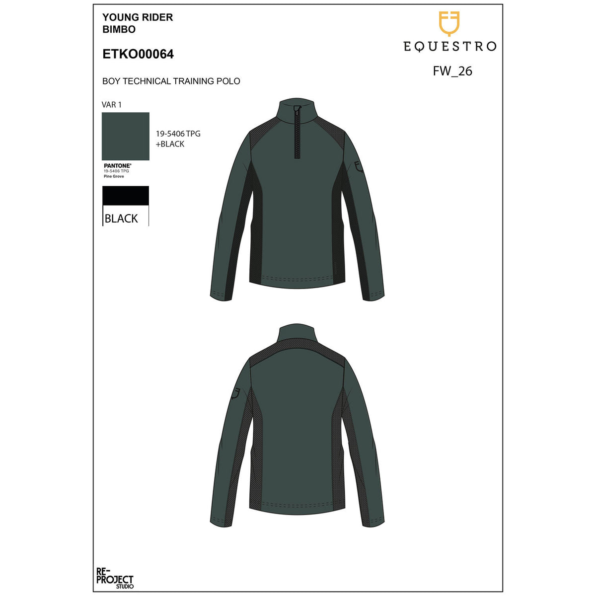 Equestro Boys' training base layer in technical fabric