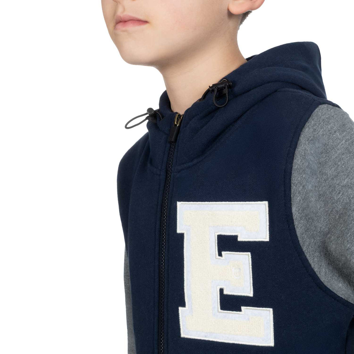 Equestro Boys' institutional two-tone hoodie with front zip