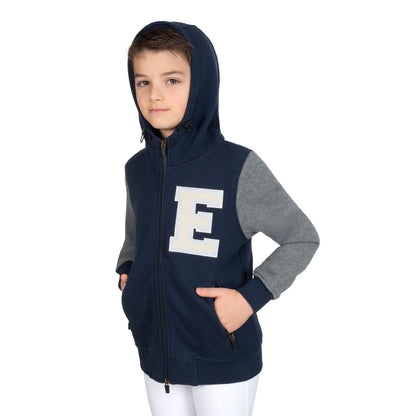 Equestro Boys' institutional two-tone hoodie with front zip