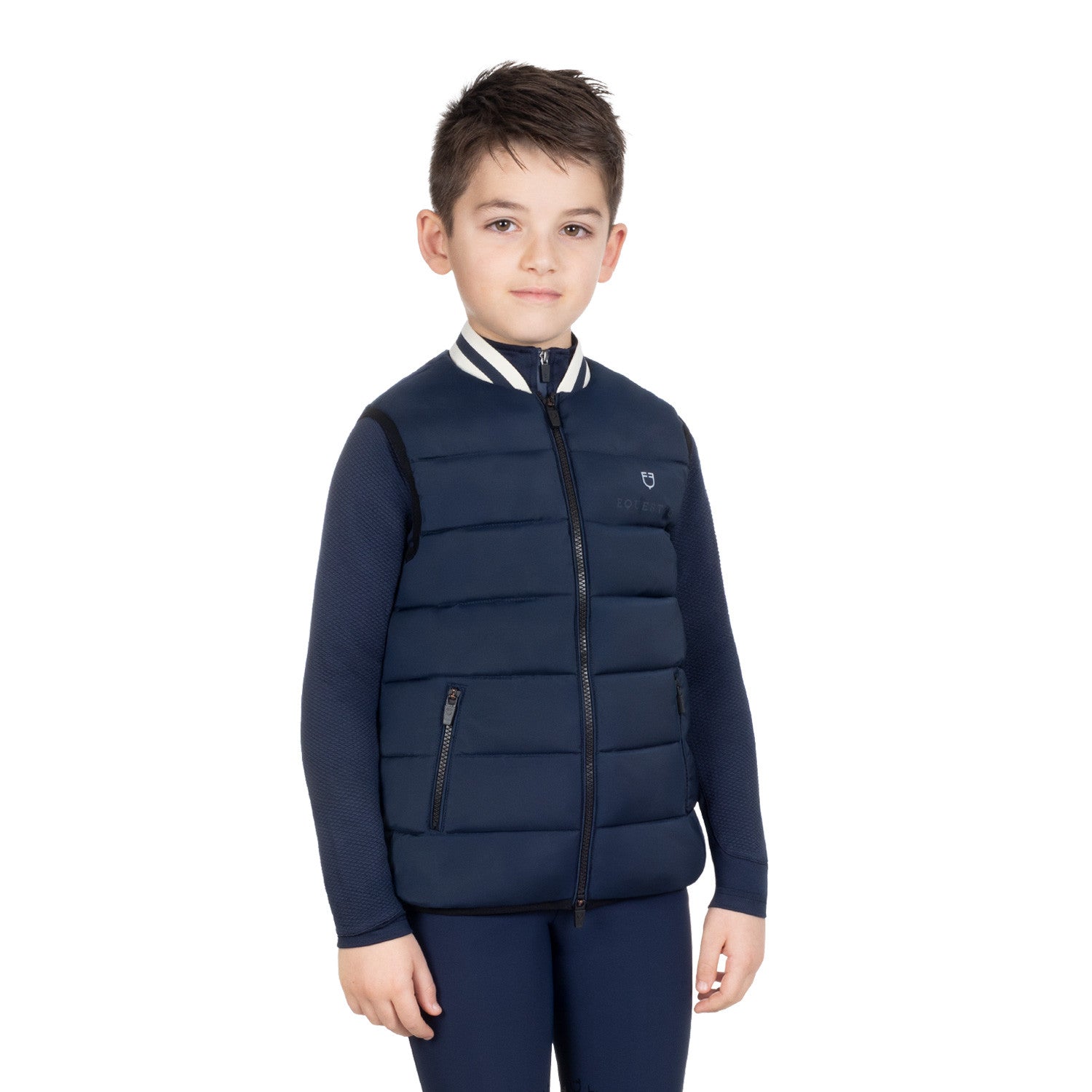 Equestro Boys' technical vest with knit collar