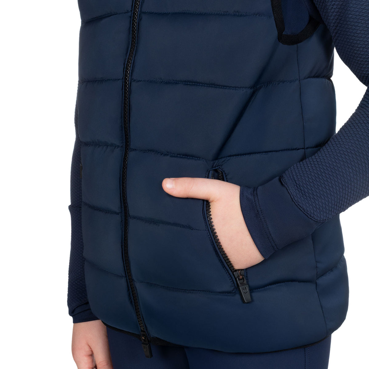 Equestro Boys' technical vest with knit collar