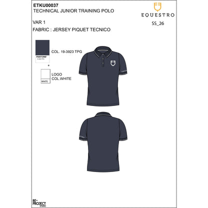 Equestro Kids' slim fit polo shirt in antibacterial technical fabric