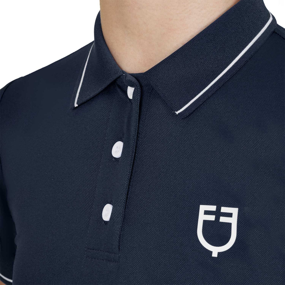 Equestro Kids' slim fit polo shirt in antibacterial technical fabric