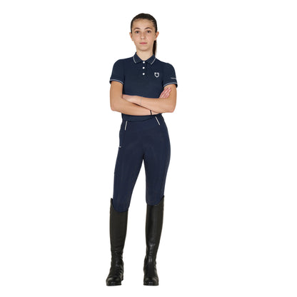 Equestro Kids' slim fit polo shirt in antibacterial technical fabric
