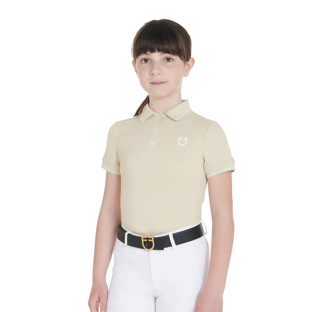 Equestro Kids' slim fit polo shirt in antibacterial technical fabric