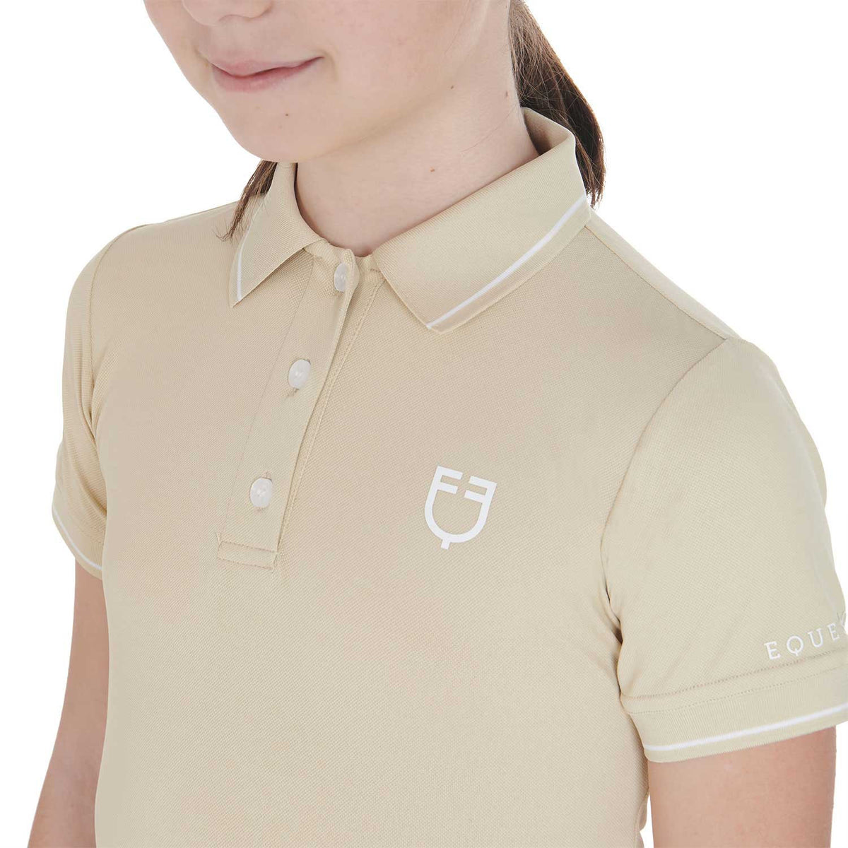 Equestro Kids' slim fit polo shirt in antibacterial technical fabric