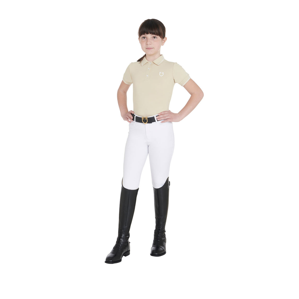 Equestro Kids' slim fit polo shirt in antibacterial technical fabric
