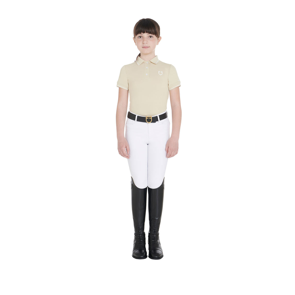 Equestro Kids' slim fit polo shirt in antibacterial technical fabric