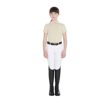 Equestro Kids' slim fit polo shirt in antibacterial technical fabric