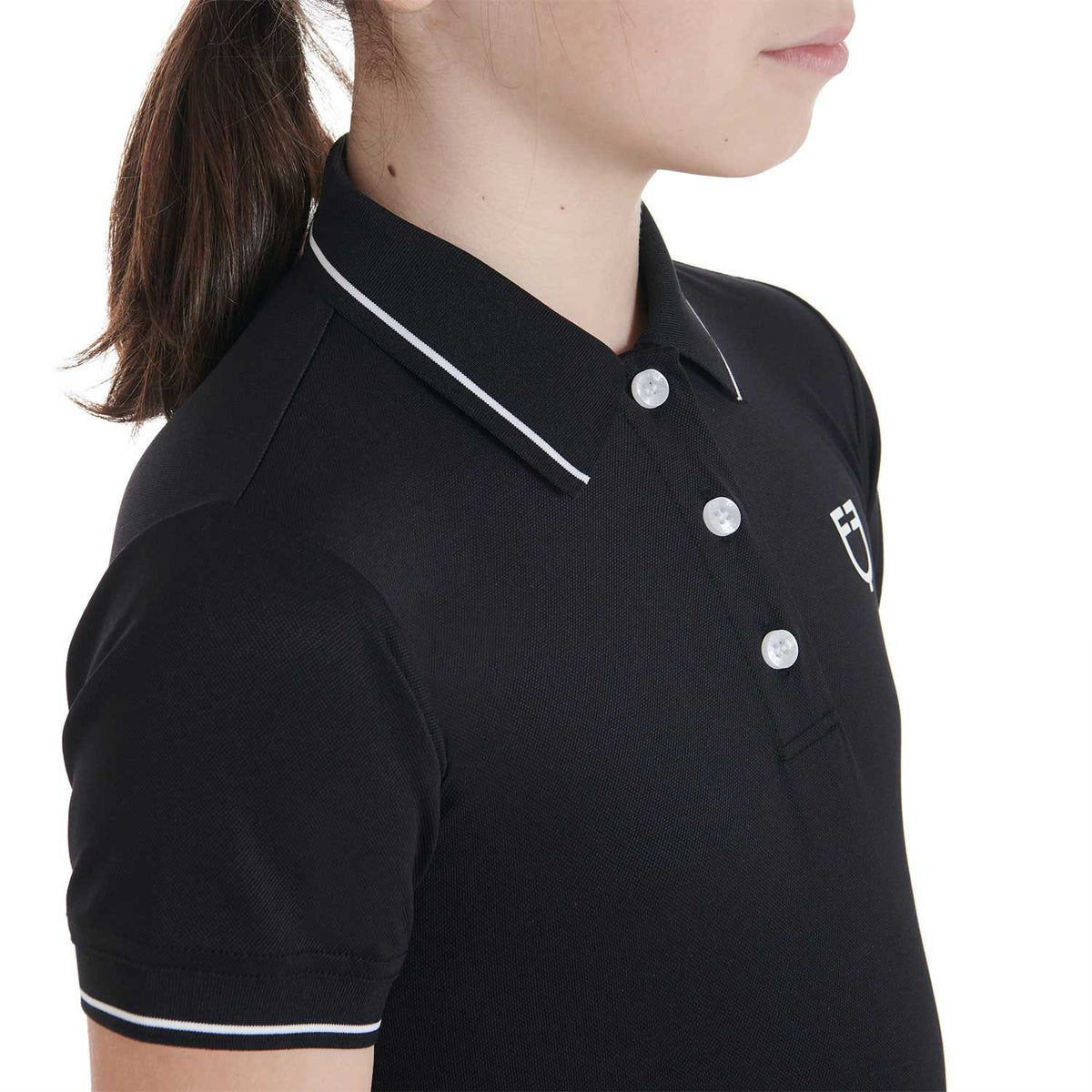 Equestro Kids' slim fit polo shirt in antibacterial technical fabric