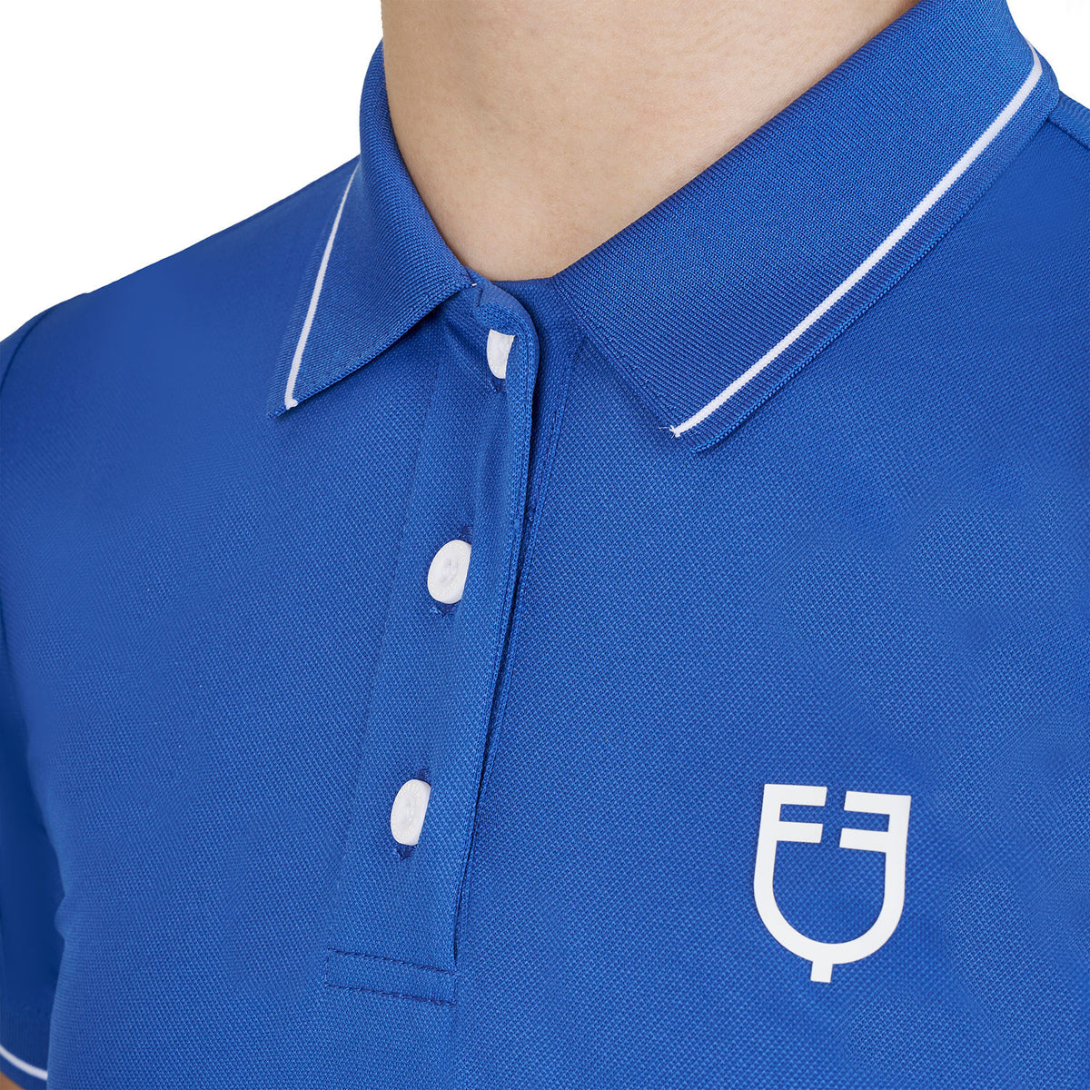 Equestro Kids' slim fit polo shirt in antibacterial technical fabric