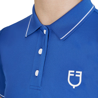 Equestro Kids' slim fit polo shirt in antibacterial technical fabric
