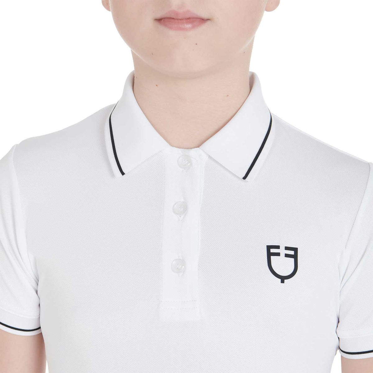 Equestro Kids' slim fit polo shirt in antibacterial technical fabric