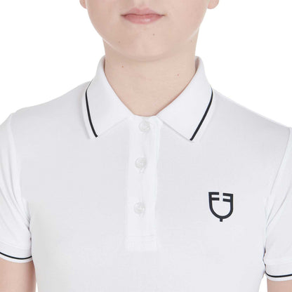 Equestro Kids' slim fit polo shirt in antibacterial technical fabric