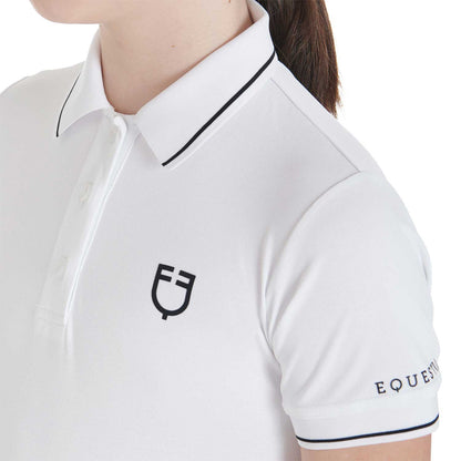 Equestro Kids' slim fit polo shirt in antibacterial technical fabric