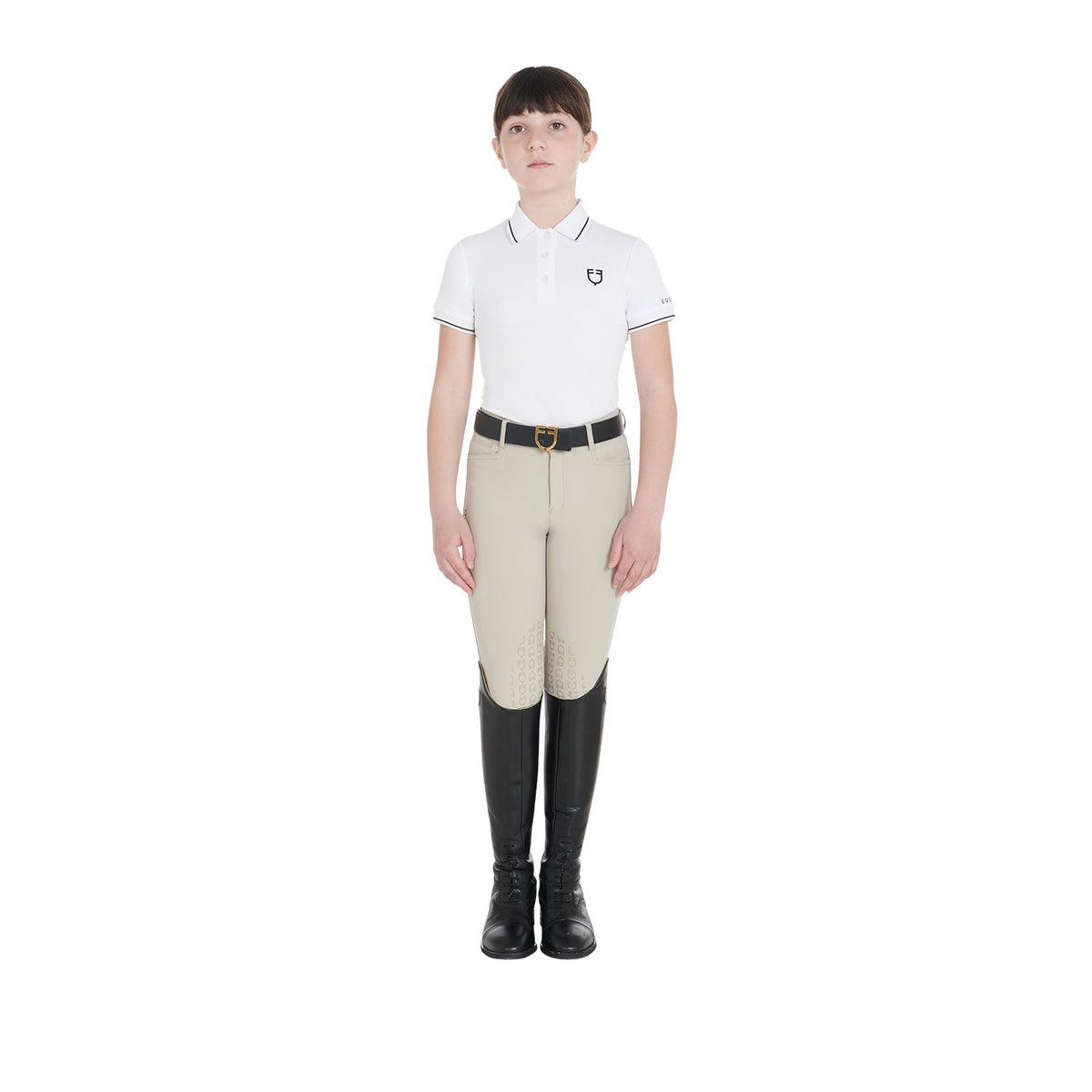 Equestro Kids' slim fit polo shirt in antibacterial technical fabric