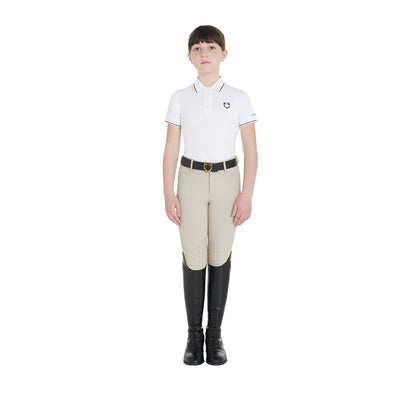 Equestro Kids' slim fit polo shirt in antibacterial technical fabric