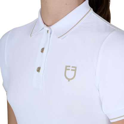 Equestro Kids' slim fit polo shirt in antibacterial technical fabric