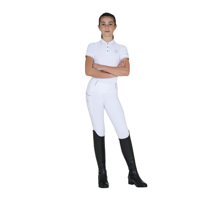 Equestro Kids' slim fit polo shirt in antibacterial technical fabric