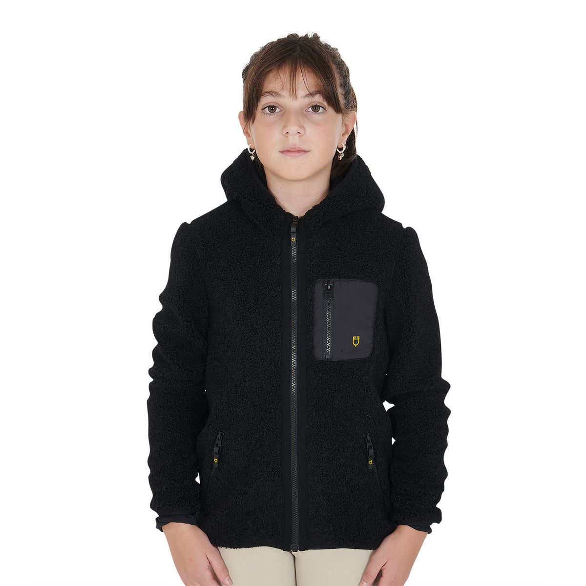 Equestro Kids' fleece sweatshirt with front zip