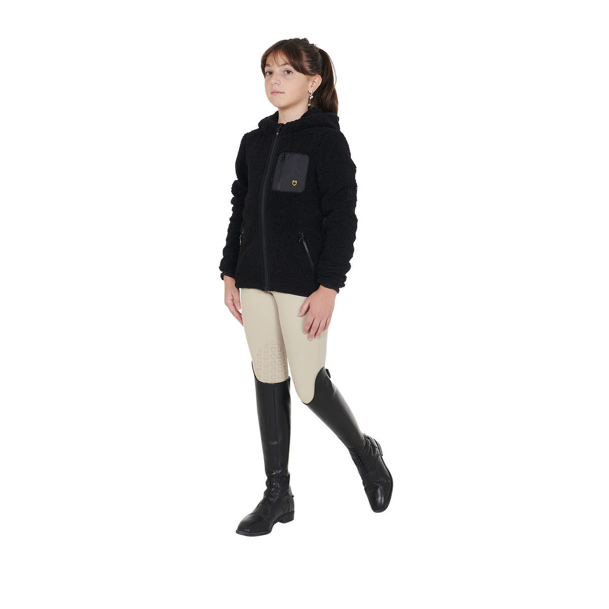 Equestro Kids' fleece sweatshirt with front zip