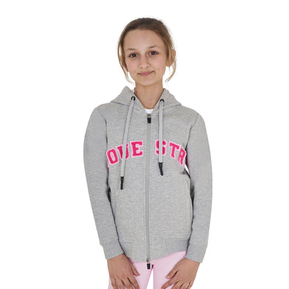 Equestro Kids' hoodie with zip and sponge lettering