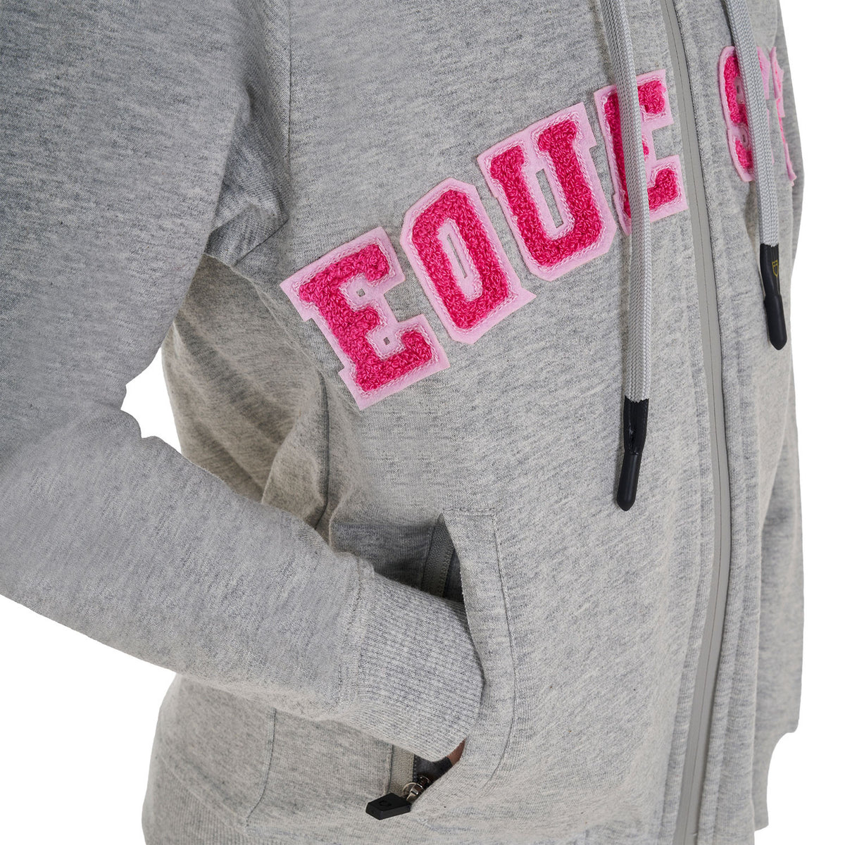Equestro Kids' hoodie with zip and sponge lettering