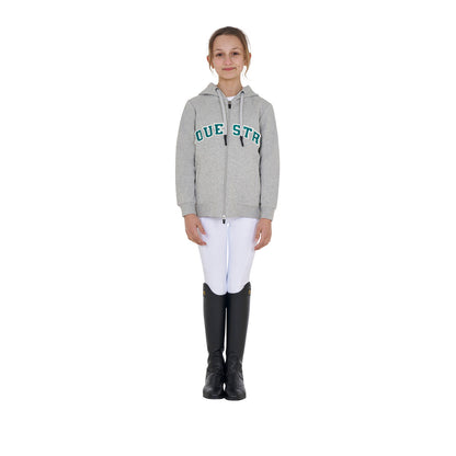 Equestro Kids' hoodie with zip and sponge lettering