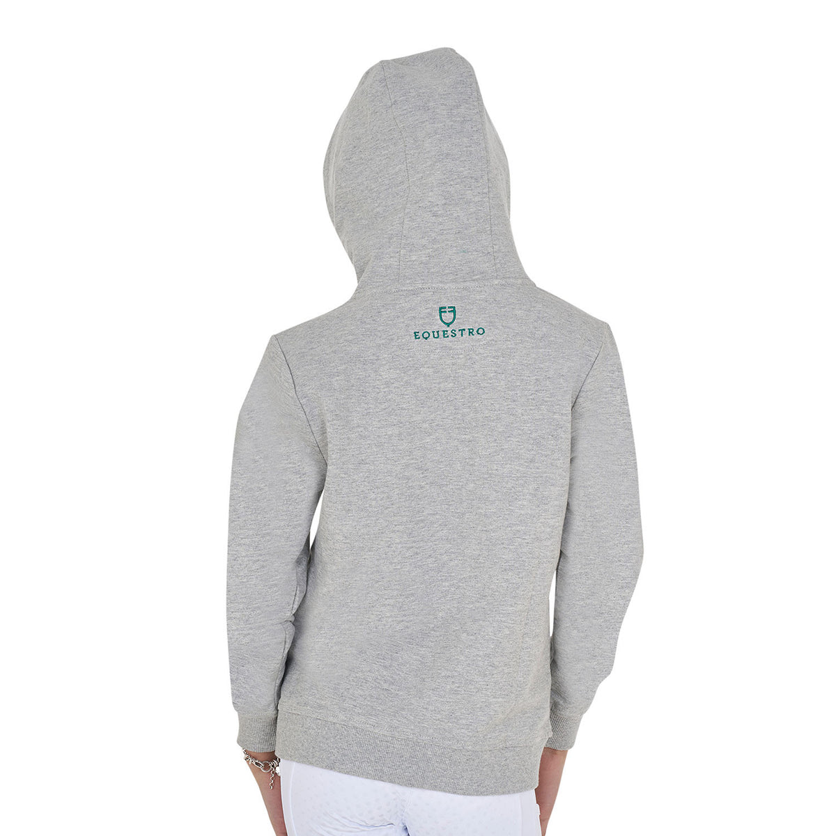 Equestro Kids' hoodie with zip and sponge lettering