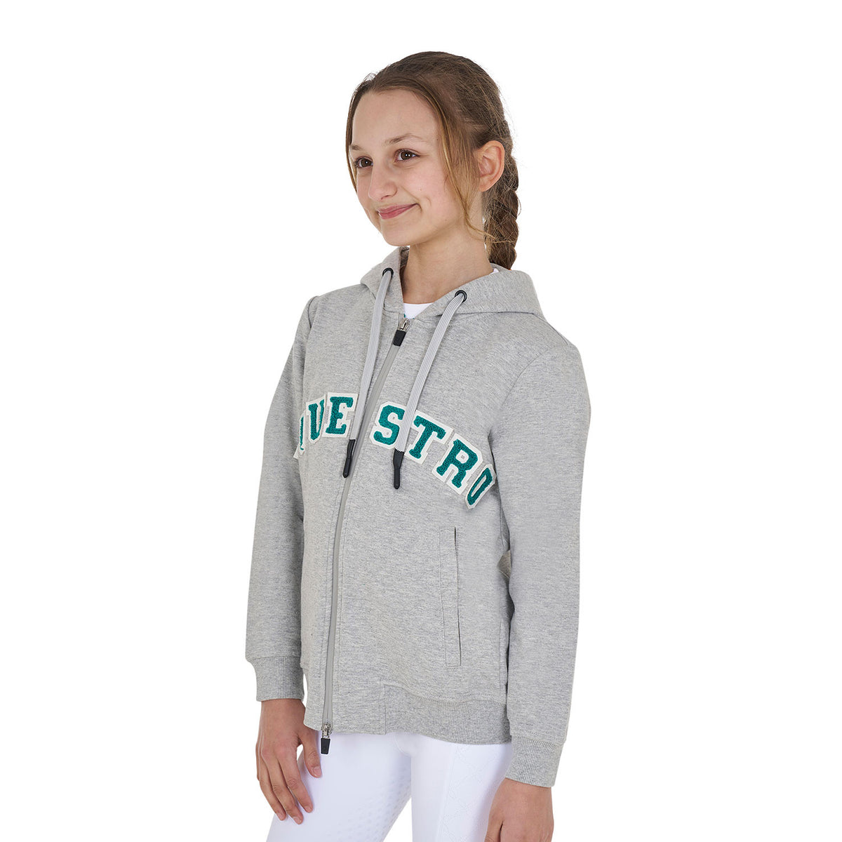 Equestro Kids' hoodie with zip and sponge lettering