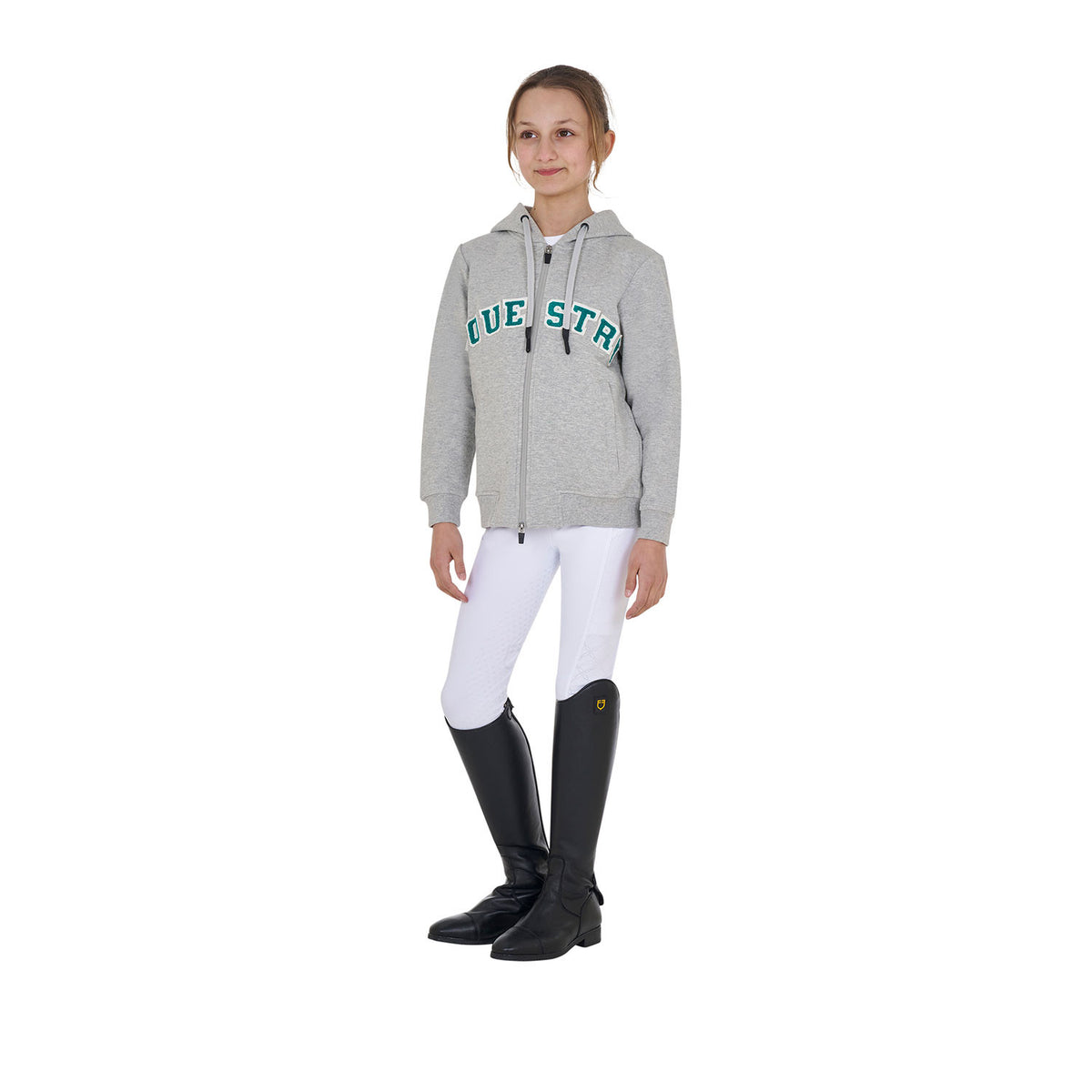 Equestro Kids' hoodie with zip and sponge lettering