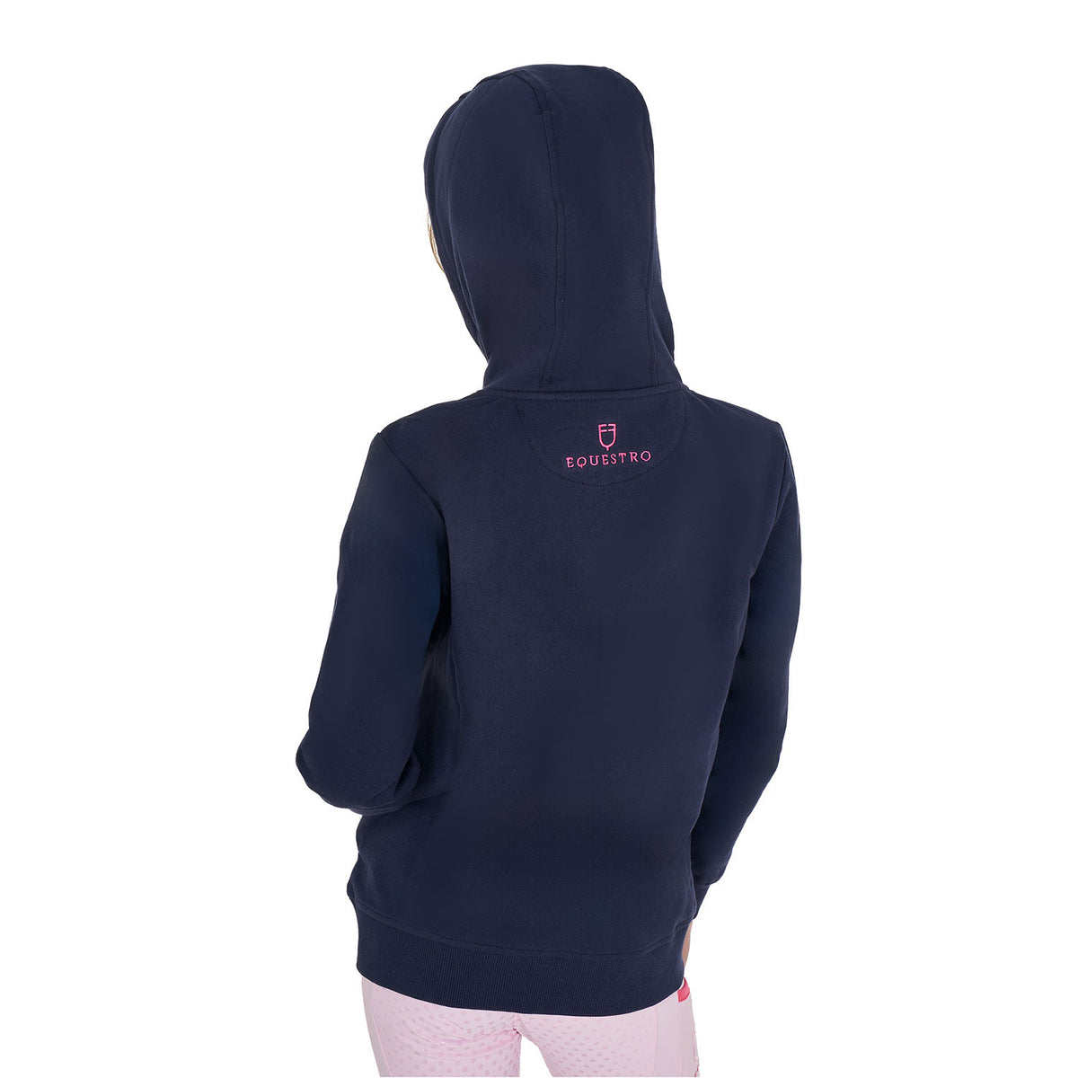 Equestro Kids' hoodie with zip and sponge lettering