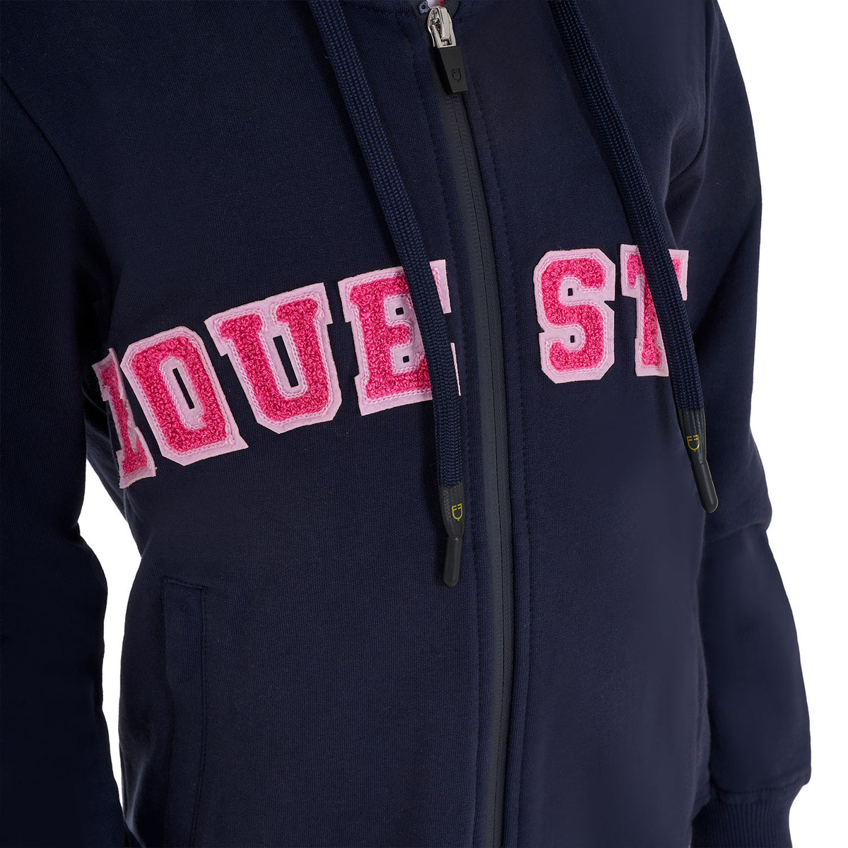 Equestro Kids' hoodie with zip and sponge lettering